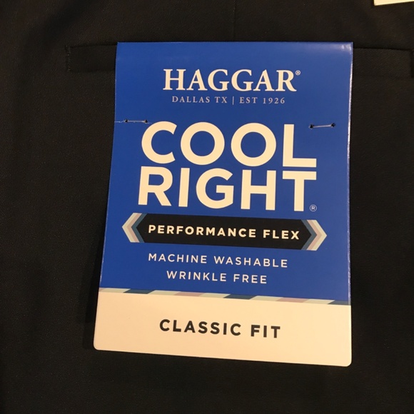 HAGGAR MENS COOL RIGHT PERFORMANCE FLEX CLASSIC FIT 48W X 30L DRESS PANTS - Picture 3 of 8